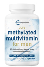 Micro Ingredients Pure Methylated Multivitamin for Men, 240 Capsules | with Vitamin C, D, E, B Complex + Methylfolate, lycopene, Saw Palmetto, Ginseng, & Maca | Men’s Daily Support | Filler Free