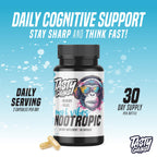 Nootropic Brain Supplement for Memory and Focus - Vitamin for Mental Health & Brain Health with L-Theanine, Rhodiola Rosea & Phosphatidylserine - Memory, Mental Clarity & Cognitive Improvement - 60 Ct