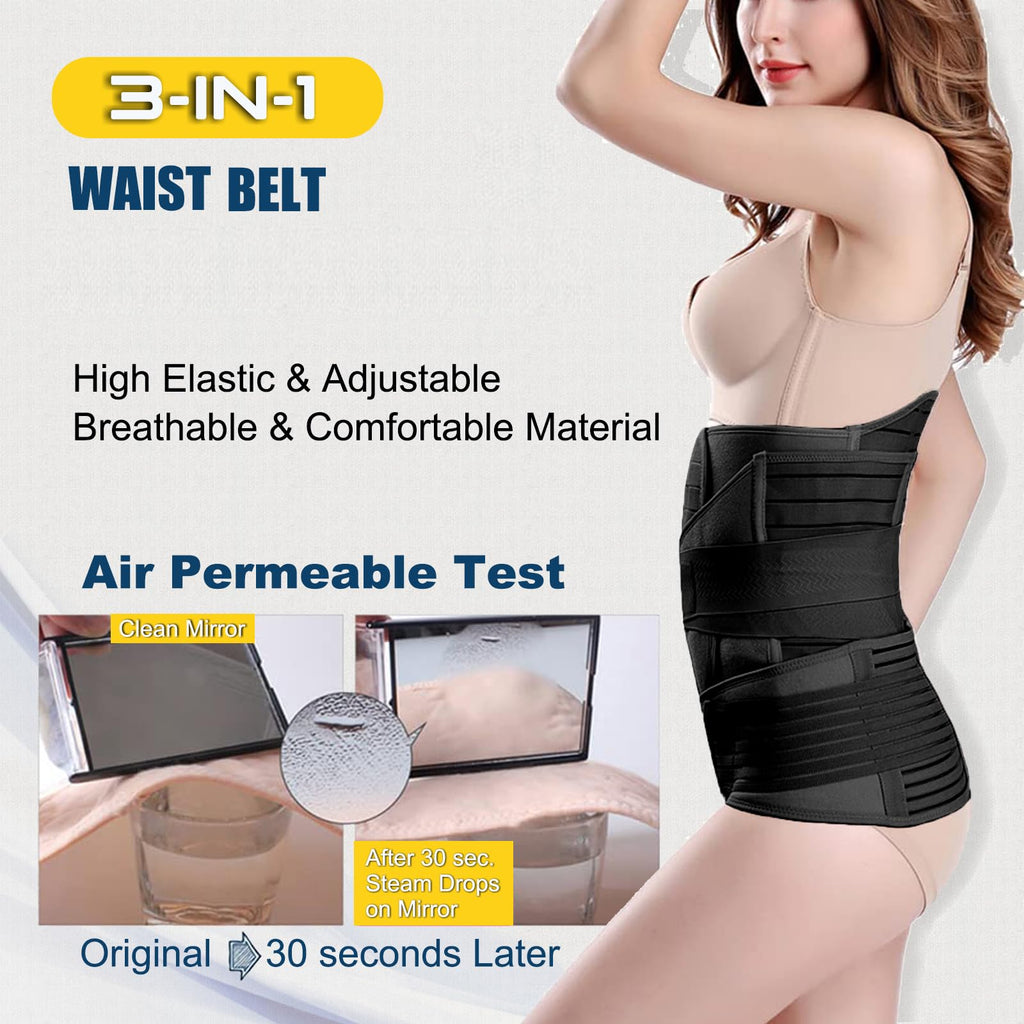 ChongErfei 3 in 1 Waist Cincher (XL/Plus Size, Black)