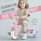 SEREED Colorful Lighting Toddler Tricycle Gift Toy for Ages 2-5 Boys Girls