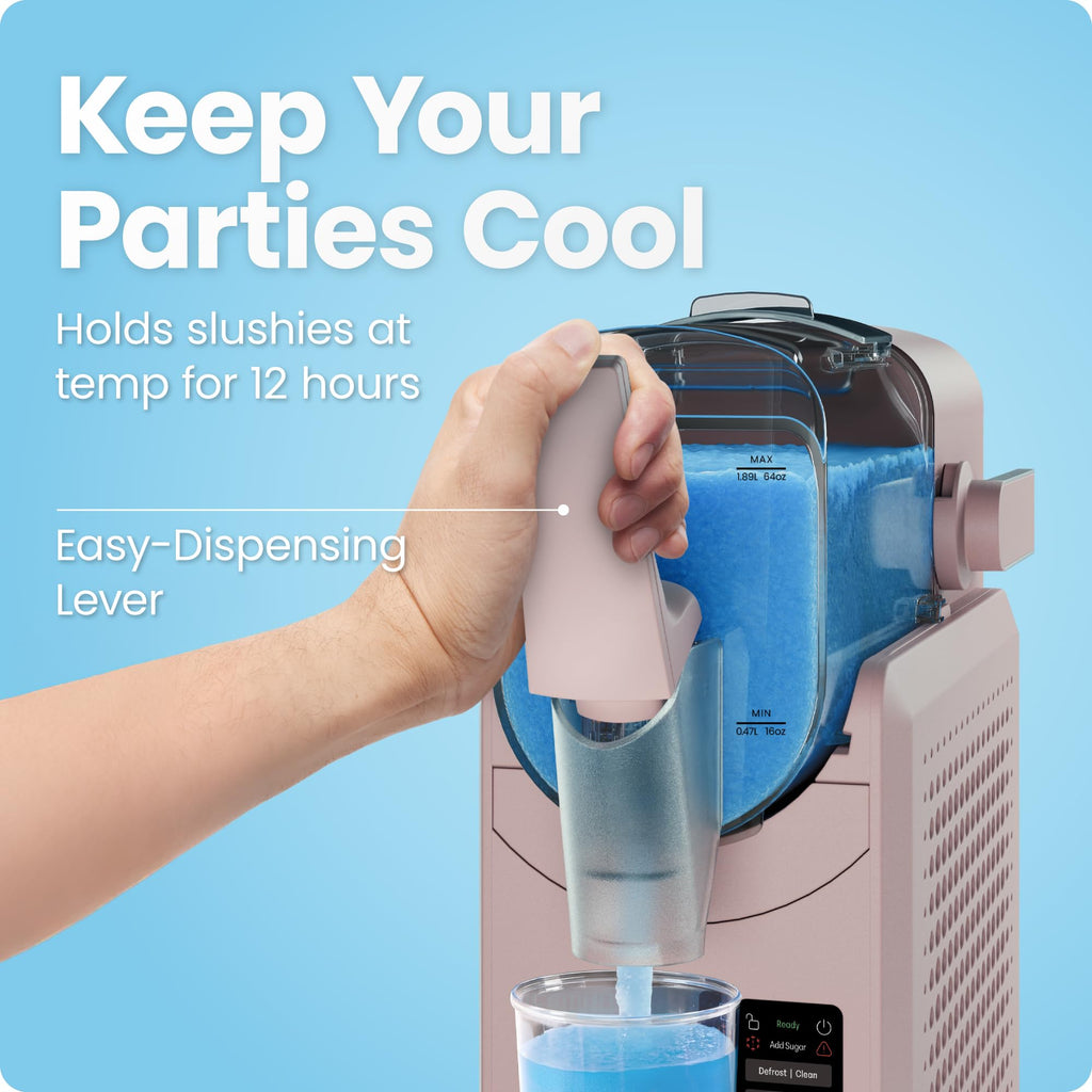 Iceman by Chefman Slush-Ease MAX 90oz Slushie Machine, 64oz Liquid Capacity Frozen Drink Maker & Slushy Machine with 5 Presets and LED Display, Perfect for Frozen Margaritas, Frappes, Smoothies