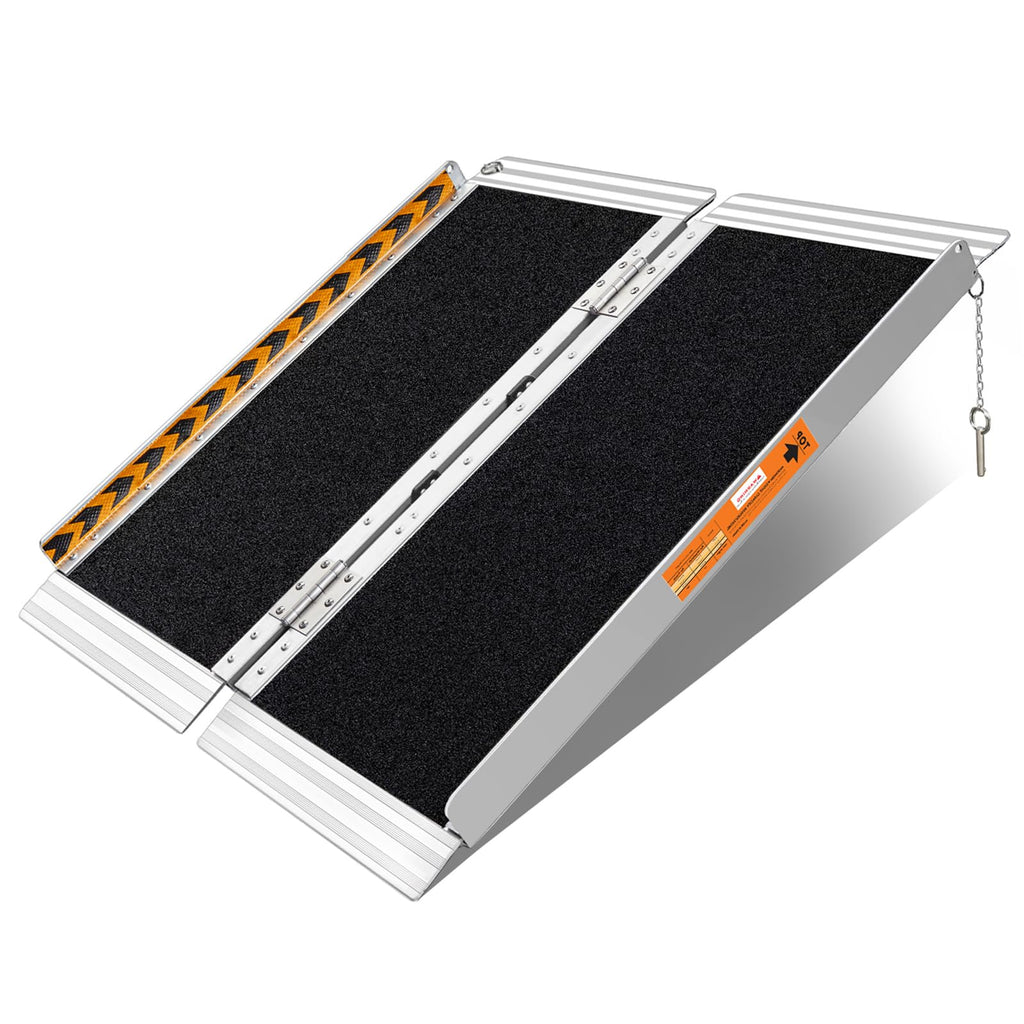 FACHNUO 3 Feet Portable Wheelchair Ramp, Non-Skid Aluminum Handicap Ramps with Handle, Folding Threshold Wheel Chair Ramp for Home Steps, Stairs, Entry, Threshold, Curbs, Stairs, 800LBS Capacity
