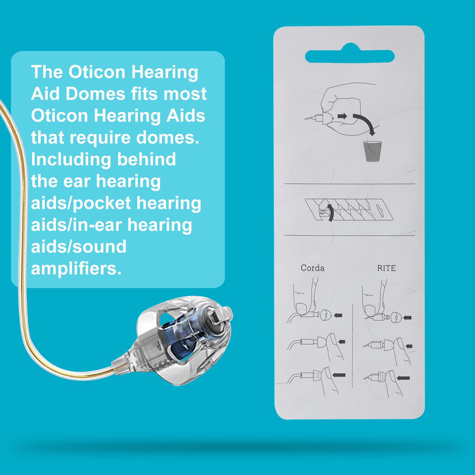 Hearing Aid Domes for Oticon MiniFit Double Vent Bass Domes: 3 Packs (6mm), Universal Domes for Oticon Hearing Aid Supplies