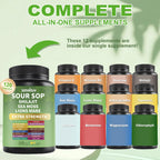 Soursop Supplement with Ashwagandha Sea Moss Lions Mane Turmeric Shilajit - Graviola Complex Capsules for Antioxidant, Brain & Joint & Skin Support | 120 Vegan Capsules