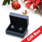 EVEVIC Austrian Crystal Cube Drop Leverback Earrings for Women