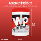 WIPESPLUS No-Rinse Food Contact Wipes Canister Multi-Surface Wipes, Unscented for Home and Business, 600, (6 Packs of 100)