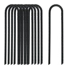 8 Inch Rebar Stakes Heavy Duty, 10 Pack Garden Stake U-Hook, Electrostatic Rust Proof Metal Stakes for Tent, Landscape,Outdoor Decorations, Fabric Ground Cover, Tube Fixing