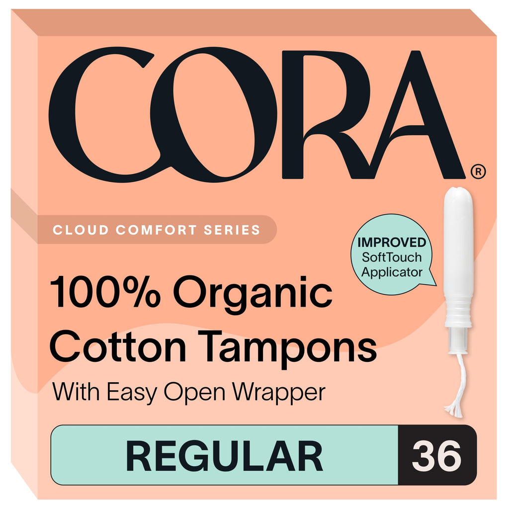 Cora Organic Cotton Tampons (36 Regular Tampons)