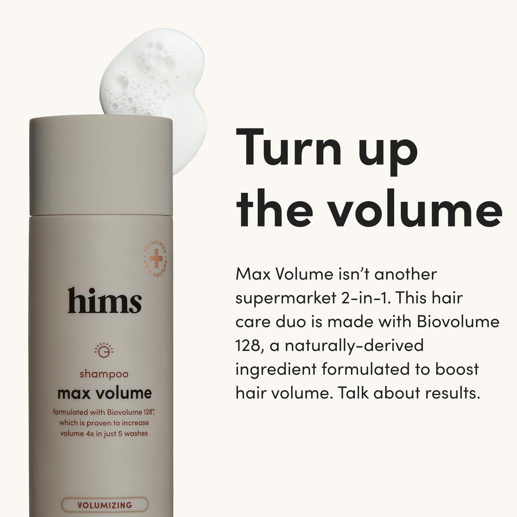 Hims Max Volume Shampoo & Conditioner Pack - Volumising Shampoo and Conditioner for Men - Citrus Spice - Men's Natural Shampoo & Conditioner - 2 x 6.4 fl oz Bottles