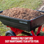 Craftsman Tow Poly Dump Cart for Lawn Tractors and ATVs, 350 lb Load Capacity, 10 Cu Ft Lawn and Garden Utility Trailer