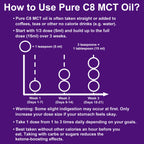 Pure C8 MCT Oil | Glass Bottle | Boosts Ketones 4X Versus Other MCTs | Highest 99%+ Lab Tested Purity | 100% Coconut Sourced | Supports Keto & Fasting | Vegan | Bulletproof Coffee | 500ml Ketosource®