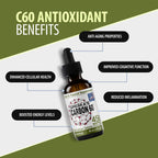 Greska's C60 in Organic Olive Oil - 45 Day Supply - Solvent-Free Carbon 60 Antioxidant Formula for Cellular Support, Vitality, Focus & Overall Wellness (1oz)