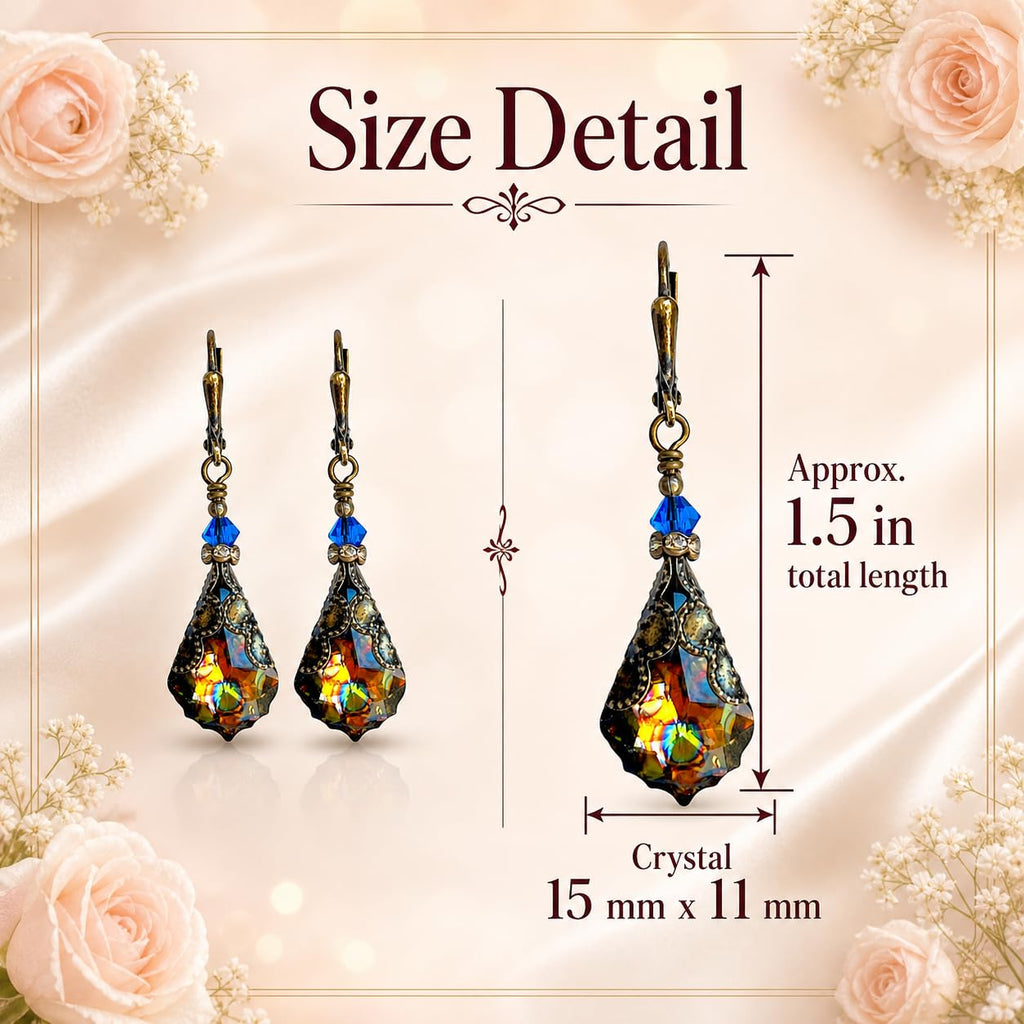 HisJewelsCreations Peacock Dangle Earrings adorned with Swarovski® Crystals