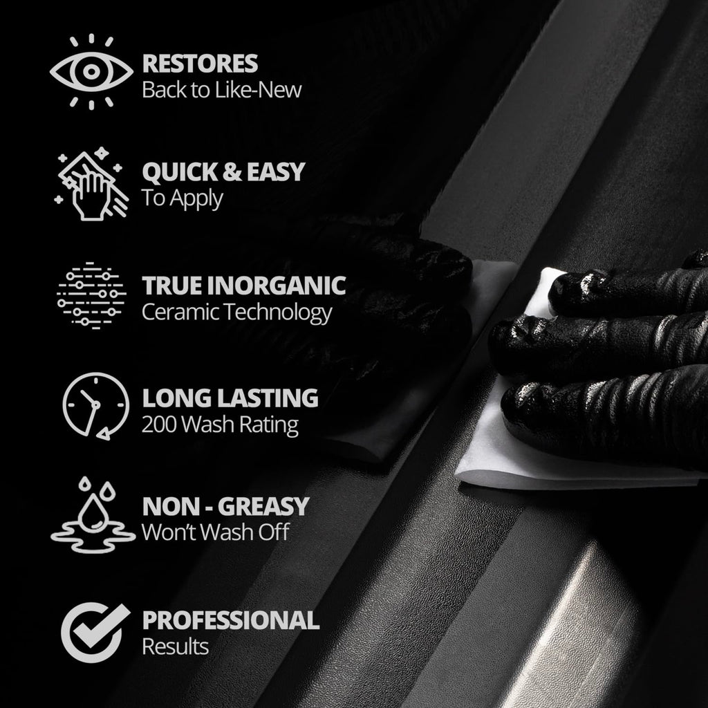 CERAKOTE® Ceramic Trim Coat Kit - Quick Plastic Trim Restorer - Ceramic Coating Guaranteed Restoration to Last Over 200 Washes – A Ceramic Coating, Not a Dressing