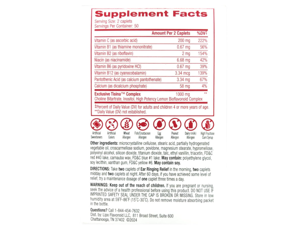 Lipo-Flavonoid Plus Dietary Supplement, For Ear Health 100 ea Pack of 3