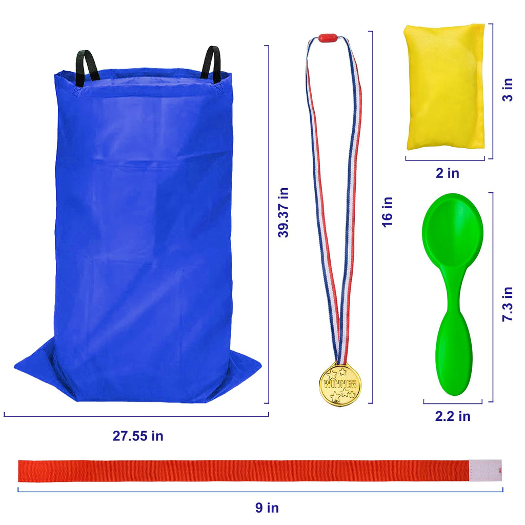 Potato Sack Race Bags - Sack Race Bags for Adults and Kids, Bean Bag Toss Game, 3 Legged Relay Race, Egg Spoon Game, Carnival Outdoor Lawn Game for Easter, Halloween, Christmas, Birthday Party