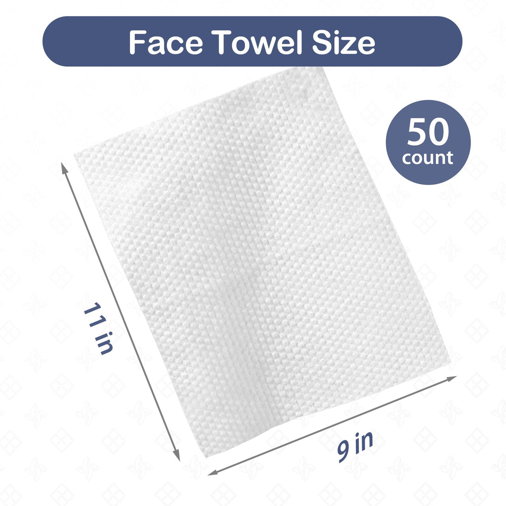 Ourmed Life Face Towels, 11"×9" Disposable Face Towel – Ultra-Soft, Thickened Facial Towelettes, Lint-Free Dry Wipes for Sensitive Skin, Ideal for Makeup Removal & Skincare (50 Count, 2 Pack)