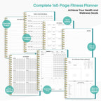Fitness Workout Journal for Women & Men, A5(5.5" x 8.2") Workout Log Book Planner for Tracking, Progress, and Achieving Your Wellness Goals-Blue