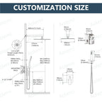 Aolemi Shower Faucet Set Rain Shower System with Handheld Spray Bathroom Shower Combo Rough-in Valve and Shower Trim Kit Included Brushed Nickel 16 Inch Wall Mount Shower Head