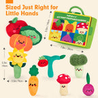 hahaland Baby Toys 6-12 Months - Fruits Vegetables Garden Plant Plush - 6 Month Old Toys Montessori Sensory Toy Carrot Flower with Rattles Mirror Squeaker Textures Crinkle Tissues Christmas Baby Gifts