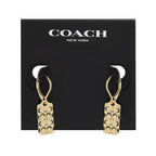 COACH Quilted C Tag Drop Earrings Golden One Size