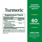 Nature's Bounty Turmeric Capsules, Herbal Supplement with Plant-Based Antioxidants, 450 Mg, 60 Count (Pack of 2)