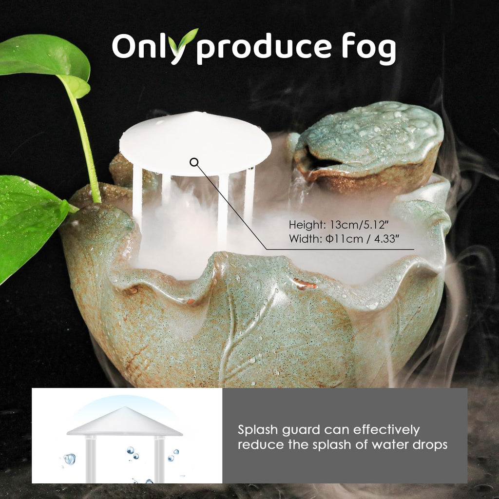 Mxmoonant 350ml/H Ultrasonic Mist Maker Fogger Metal Atomizer, Splash Guard