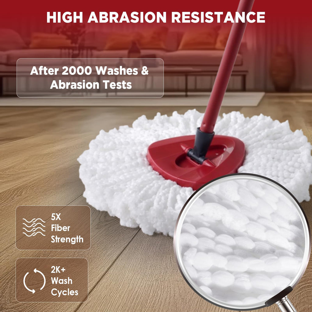 Mop Head Replacement for O-Cedar Easy Wring 1-Tank System，Exovyn Spin Mophead Replacements，Microfiber 12 Pack 360° Swivel Mop Refills，Deep Clean,Easy Cleaning，Machine Washable and Easy to Replace