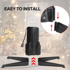 Stright 360 Degree Rotating Christmas Tree Stand, Revolving Artificial Tree Base for Tree Up to 7.5FT, Spinning Christmas Tree Stand with 2 Settings Trunk Diameter and One Built-in Electrical Outlet
