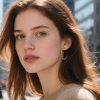 SPACMAG Gold Hoop Earrings for Women 14K Gold Earrings for Women 34mm