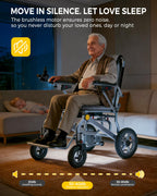 Ultralight 34lbs Foldable Electric Wheelchair for Adults, 350lbs Capacity, 500W Motor & Detachable Lithium Battery, Aluminum Frame Electric Wheelchair, All-Terrain Magnesium Wheels