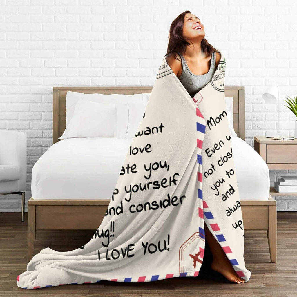 Menghao Mom Birthday Gifts, Dear Mom Blanket Mothers Day Gifts, 60" x 50"