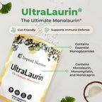 UltraLaurin® Monolaurin Supplement – 3,000 mg Coconut-Derived Pellets for Immune & Gut Health Support, Digestive Wellness – 21 oz / 200 Servings – Vegan, Non-GMO, Natural Immune & Digestive Support