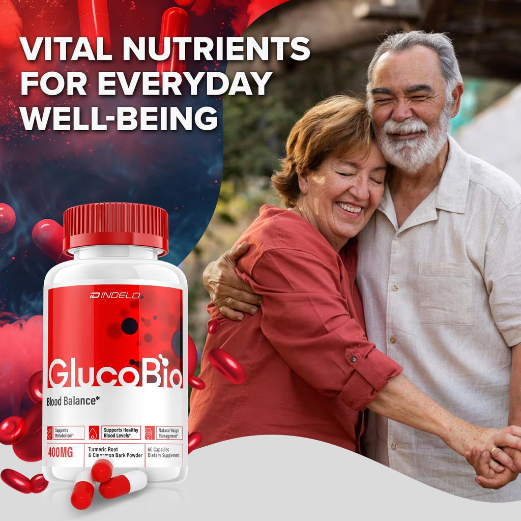 Gluco Bio Healthy Vitamin Capsules, GlucoBio Advanced Supplement, All Natural Formula to Maintain Healthy Levels, Maximum Strength Daily Formula, Gluco Bio Pills Reviews (2 Pack - 120 Capsules)
