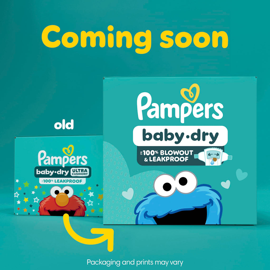 Pampers Baby Dry Ultra Cushiony Diapers, Size 2 (10-22 lbs), 112 Count, Up to 100% Leakproof (Packaging May Vary)