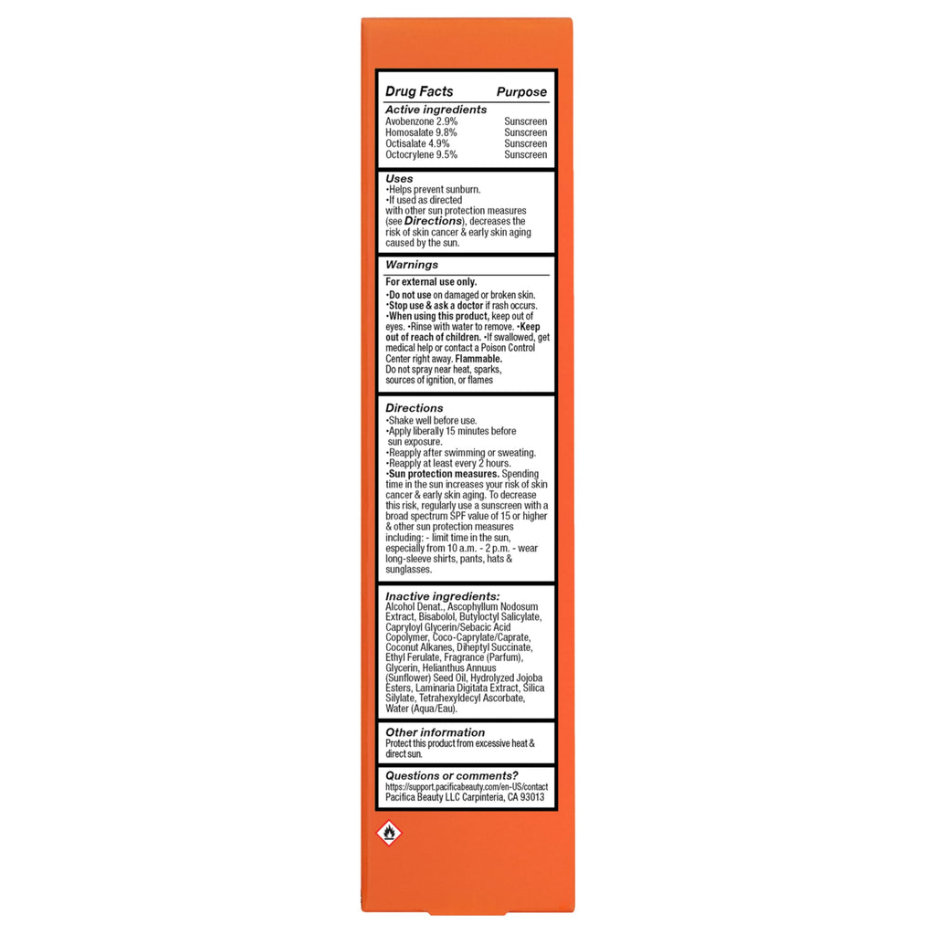 Pacifica Setting Spray Glow Baby Brightening Mist, Broad Spectrum SPF 45, UVA/UVB Protection, Blue Light Protection, Facial Mist, Suncare, Skin Care, Vegan, 1.7 fl oz (1 Count)