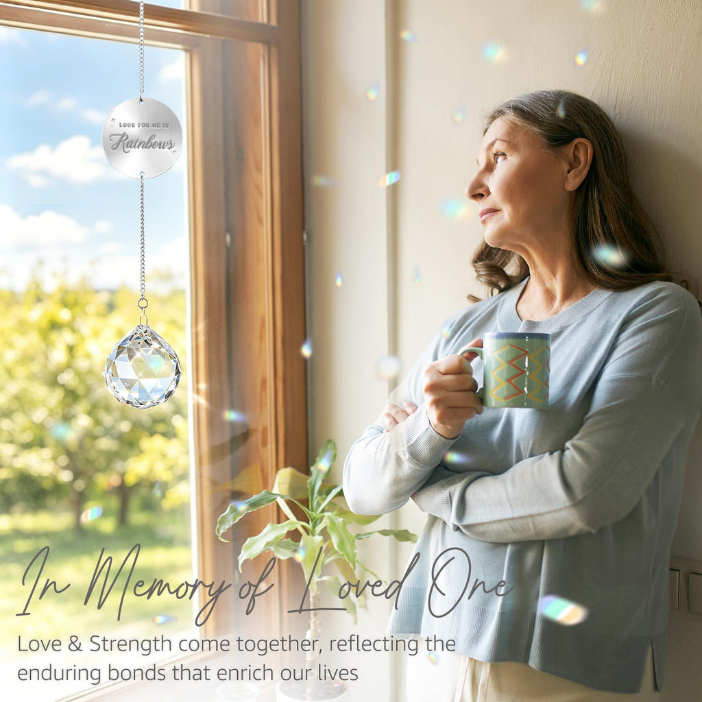 Mooncraftlogy Memorial Gift for Loss of Loved One, Light Crystal Suncatcher