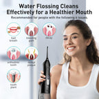 COSLUS Water Dental Flosser Teeth Pick C20: Portable Cordless Oral Irrigator 300ML Rechargeable Travel Irrigation Cleaner IPX7 Waterproof Electric Flossing Machine for Teeth Cleaning