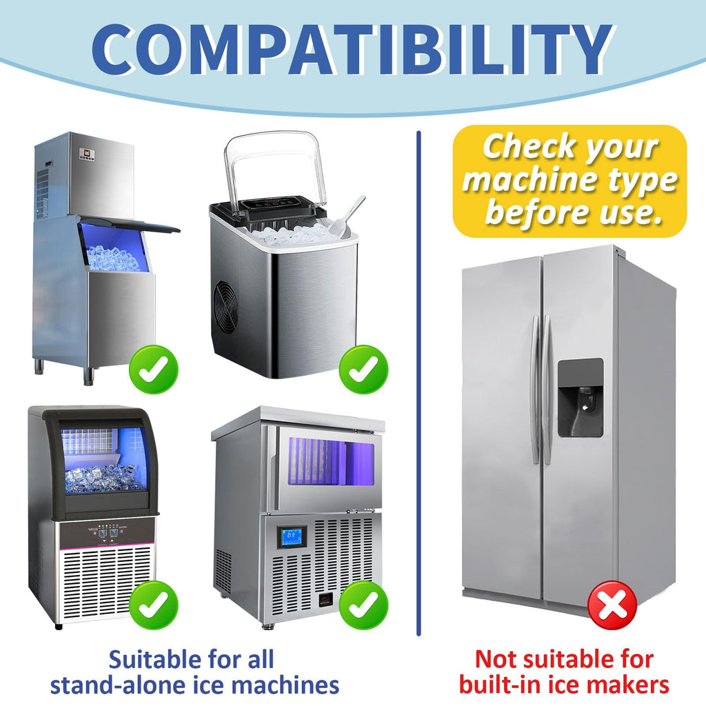 STREALE Ice Machine Cleaner Maker and Descaler - 100 Ice Maker Cleaner Tablets Compatible with All Major Brands, Nickel Safe Descaler Countertop Portable Commercial Icemaker Cleaning Solution