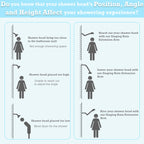 15 Inch Extra Long Adjustable Shower Head Extension Arm With Locking Set Screw, Singing Rain 304 Stainless Steel Angle Height Adjustable, G1/2 Universal Connector Compatible (Nickel Brushed)