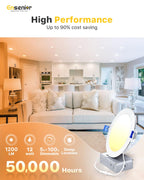 Ensenior 6 Pack 6 Inch LED Recessed Light, Dimmable, 2700K-5000K 5CCT, 1200LM High Brightness, 12W 120V, Damp Rated, ERL-12X-ETL, Ultra-Thin Canless Wafer Ceiling Light - ETL & FCC & IC