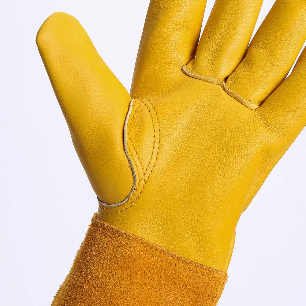 Acdyion Thorn Proof Gardening Gloves for Men & Women,yellow,Large