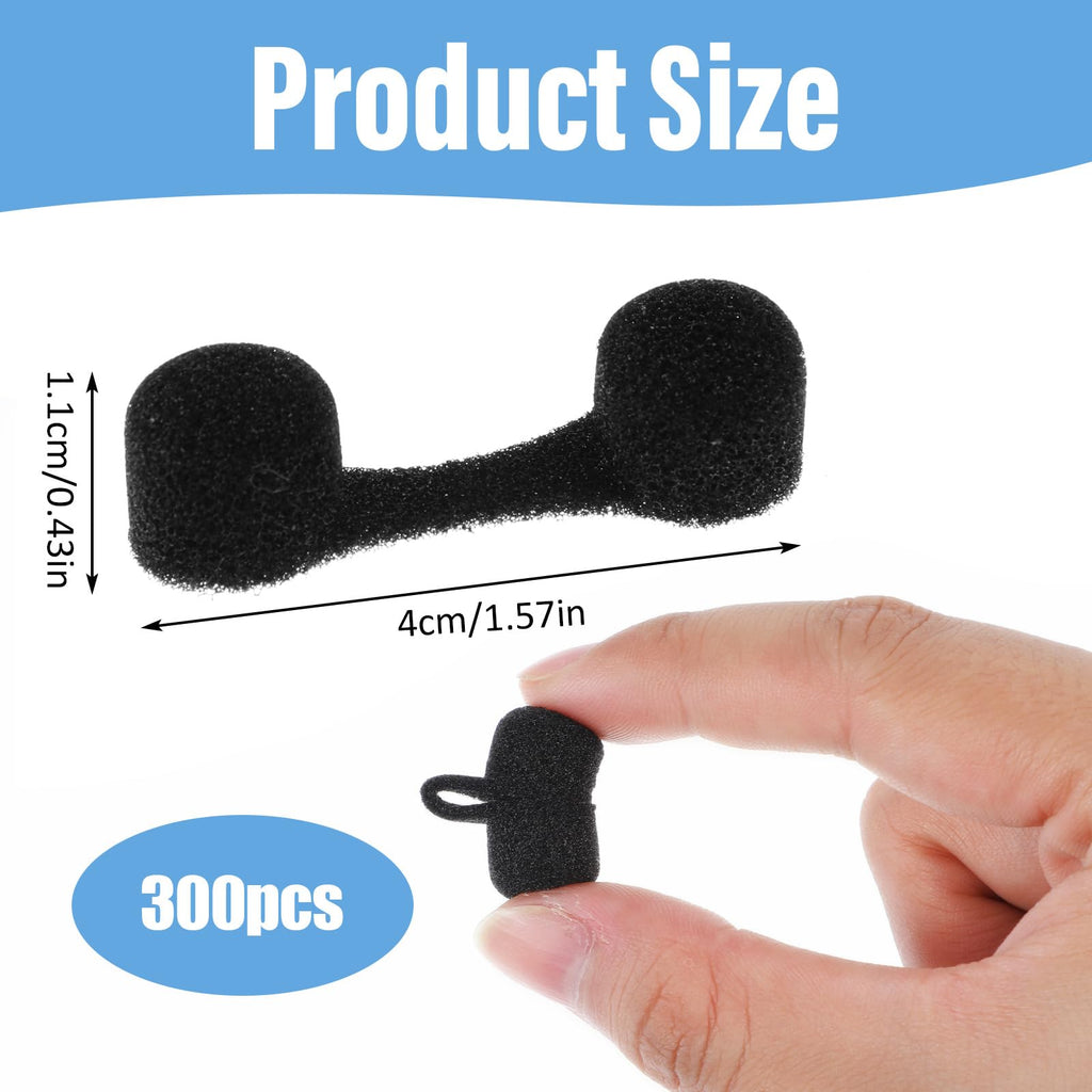 Dimeho 300 Pieces Nose Plug Filter Disposable Nose Dust Filters Bulk Sponge Nostril Filters for Spray Tanning Welding Dust Allergies DustConstruction Areas (Black)