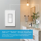 Lutron Claro Smart Light Switch for Caseta Lighting, for LED Lights, Fans, 5 Amp, Single-Pole/3-Way, Neutral Required, DVRF-5NSS-WH-3, White, 3 Pack
