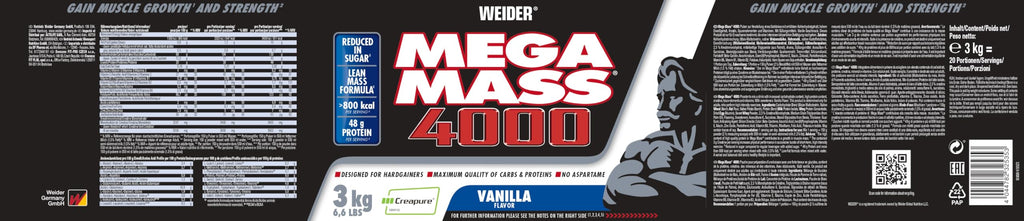 Weider Nutrition Mega Mass 4000 Vanilla 3000g