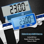 Qfun Digital Caliper, 0-6inch Caliper Measuring Tool Extreme Accuracy IP54 Waterproof Electronic Vernier Caliper Stainless Steel Digital Micrometer with Extra Large LCD Screen