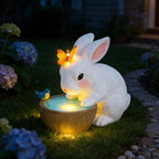 Minyii Solar Bunny Garden Outdoor Statues Decor - Birthday Gifts for Mom