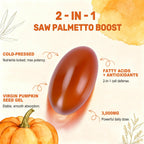 Pumpkin Seed Oil with Saw Palmetto Capsules, 3000mg/serving, 300/600 Softgels | Cold Pressed, Pure Virgin Oil, Essential Fatty Acids & Phytosterols | Supports Hair, Urinary, Bladder & Prostate Health