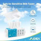 AlDEA Face Towels Disposable-600Ct, Face Towelettes for Sensitive Skin, Clean Facial Wipes for Makeup Removing, Facial Cleansing, Travel, Dry Wipes Face Cloths