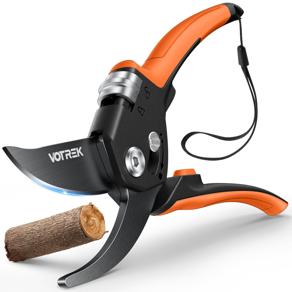 VOTREK 8.5" Garden Shears, Unique Stepless Handle Opening for All Hand Size